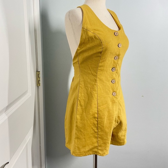 Illa Illa Linen Blend Halter Neck Button Down Romper size S - Picture 6 of 9